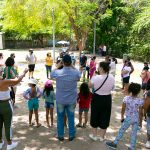 Compartilhamento de relatos e apresentação do Projeto Parque Capibaribe, no Jardim do Baobá. Foto: Giselle Cahú